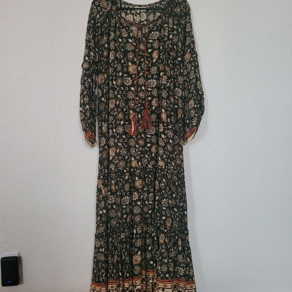 NATURAL LIFE Black and Orange Boho Maxi Dress - Picture 2 of 6